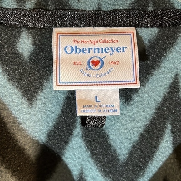 Obermeyer Heritage Collection Festival Ikat Fleece Men Large 1/4 Snap Pullover - Picture 5 of 10